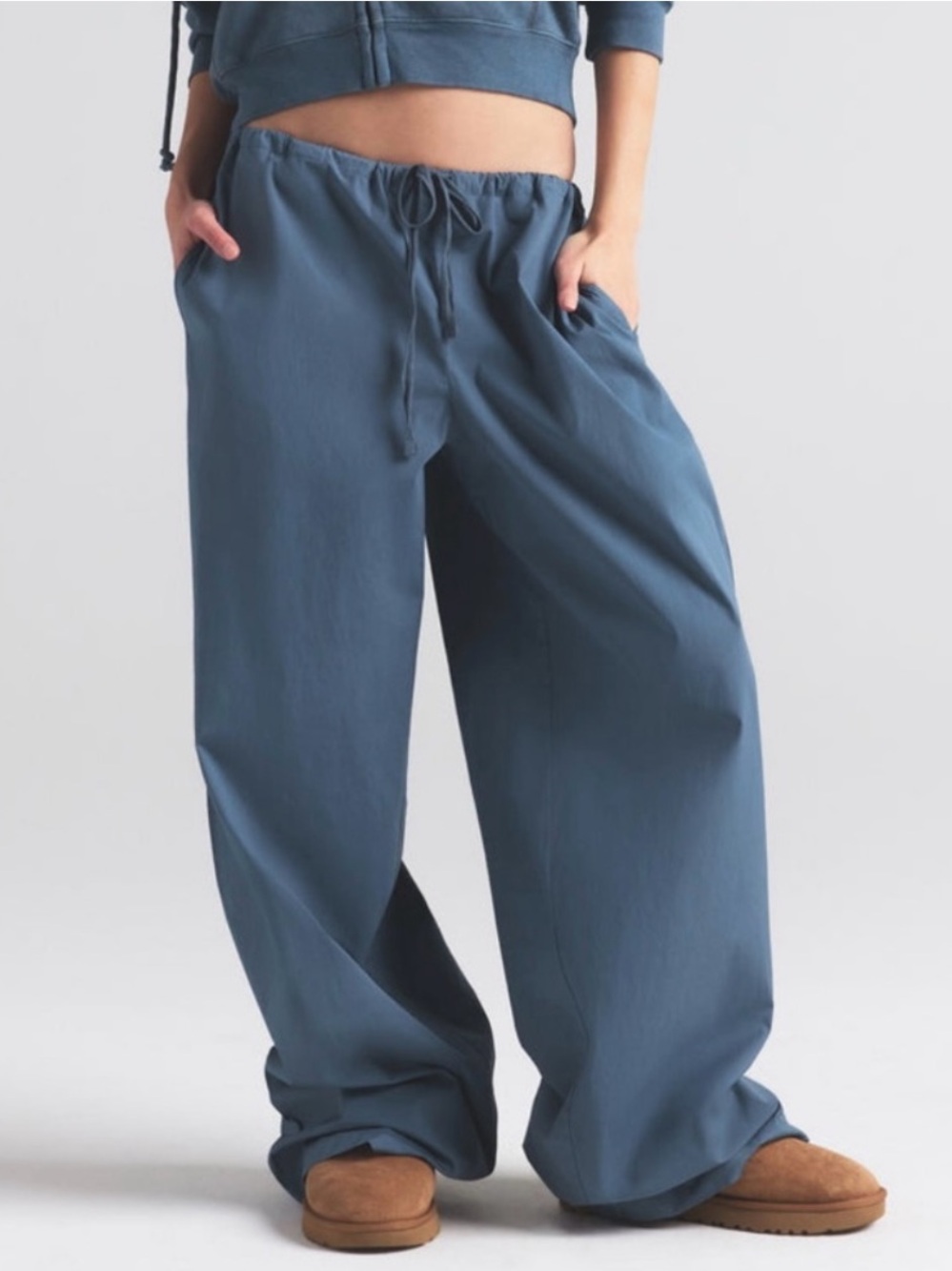 SKIMS Cotton Poplin Pants In Harbor Size Small